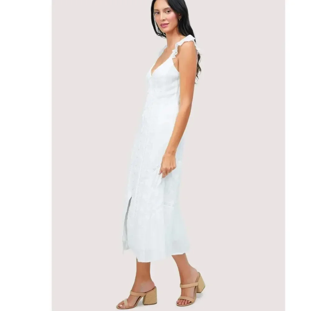 NEW Lost and wander white flora cottagecore sundress Large - Picture 3 of 11